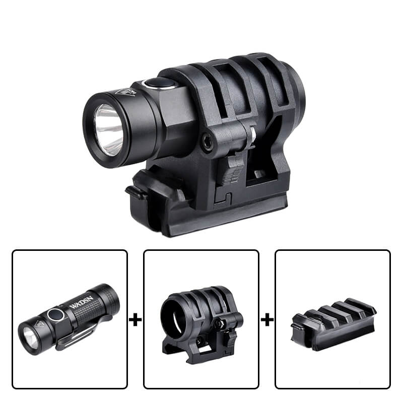 WADSN Weapon Tactical Light LED Strobe Telescopic Mini Hunting Airsoft Flashlight Military Helmet Scout Light-Tactical Flashlights-Kublai-3pcs set-Kublai