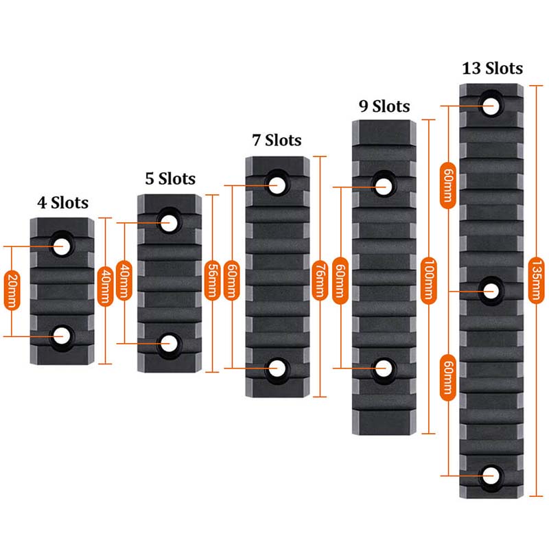 Keymod Metal Picatinny Section Rail 4/5/7/9/13 Slot-Tactical Rails-Kublai-Kublai