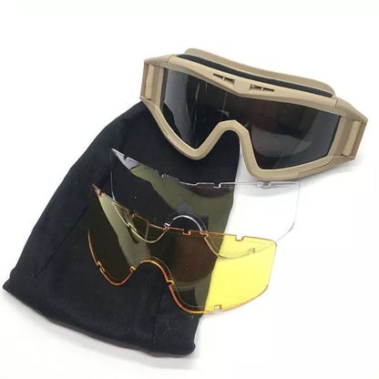 Tactical Goggles Face Eye Protection For Gel Blaster Skirmish-玩具/游戏-Biu Blaster-Tan-Biu Blaster