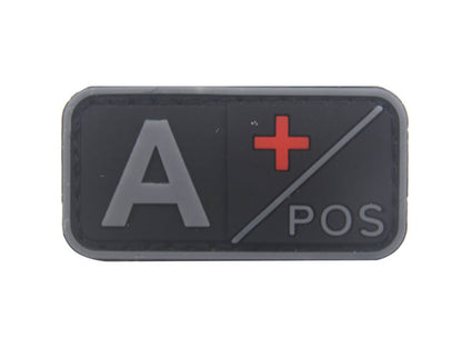 A B AB O Rh + - Positive Negative 3D PVC Blood Type Patch Military Hook and Loop Sew on Patches Badge for Backpacks 5x2.5cm-Tactical Accessories-Kublai-gray-pos A-Kublai