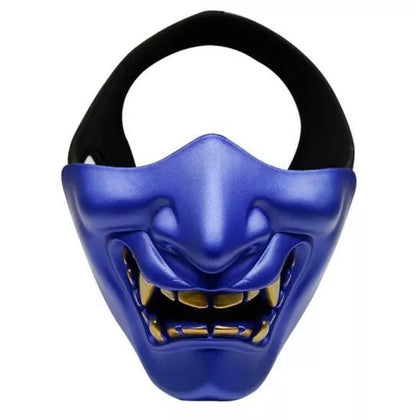 Hannya Half Face Tactical Devil Mask-玩具/游戏-Biu Blaster-blue-Biu Blaster