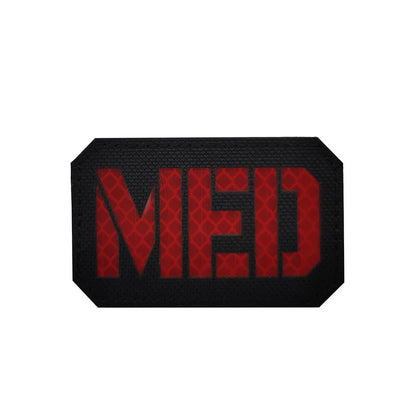 2x3.5 Inch Reflective MED Medic EMS EMT Patch Hook-Fastener Backing-Tactical Accessories-Kublai-black red-Kublai