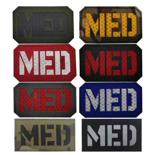 2x3.5 Inch Reflective MED Medic EMS EMT Patch Hook-Fastener Backing