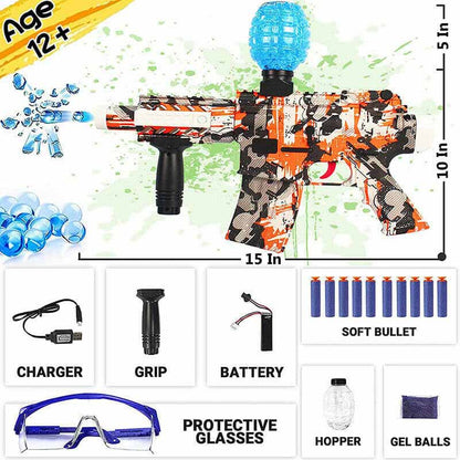 Electric YT633 Orange Graffiti Gel Ball Blaster Use 9-11mm-Kublai-Kublai