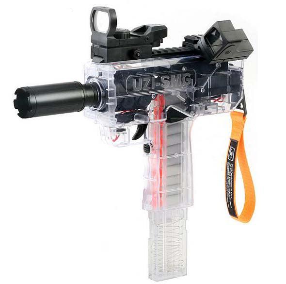 Electric UZI SMG Foam Dart Blaster-foam blaster-Biu Blaster-transparent-Biu Blaster